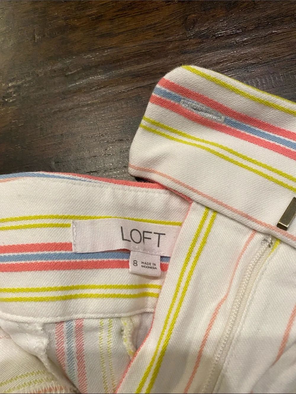 Women’s Striped Summer Shorts in White with bold Accents